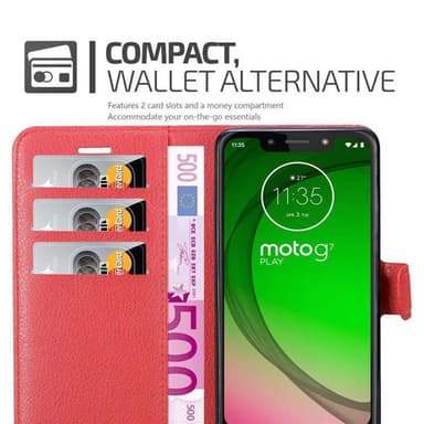 Motorola MOTO G7 PLAY Plånboksfodral Skal (Röd)