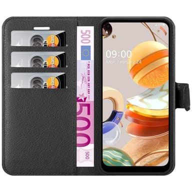 LG K61 Plånboksfodral Skal (Svart)