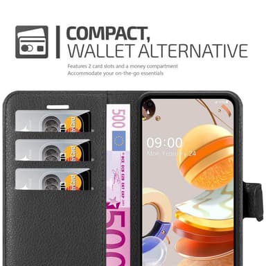 LG K61 Plånboksfodral Skal (Svart)