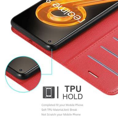 Realme 9 4G / 9 PRO+ Plånboksfodral Skal (Röd)
