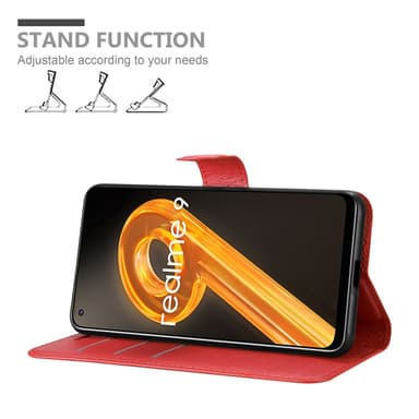 Realme 9 4G / 9 PRO+ Plånboksfodral Skal (Röd)
