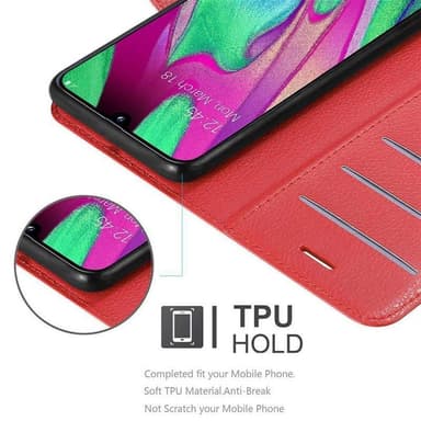 Samsung Galaxy A40 Plånboksfodral Skal (Röd)