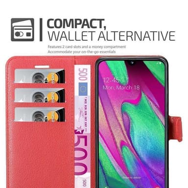 Samsung Galaxy A40 Plånboksfodral Skal (Röd)