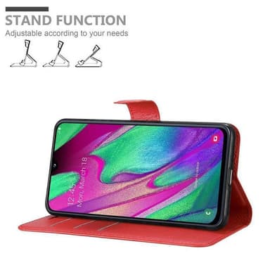Samsung Galaxy A40 Plånboksfodral Skal (Röd)
