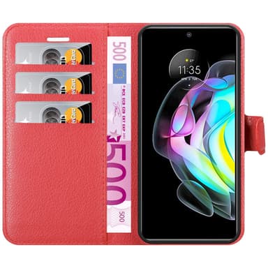 Motorola EDGE 20 Plånboksfodral Skal (Röd)