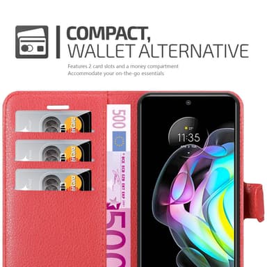 Motorola EDGE 20 Plånboksfodral Skal (Röd)