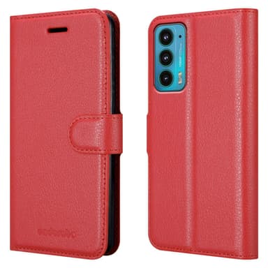 Motorola EDGE 20 Plånboksfodral Skal (Röd)