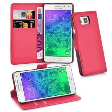 Samsung Galaxy ALPHA Plånboksfodral Skal (Röd)
