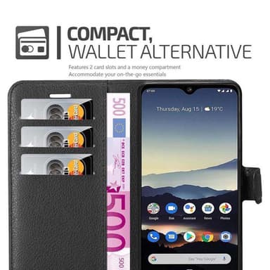 Nokia 7.2 Plånboksfodral Skal (Svart)