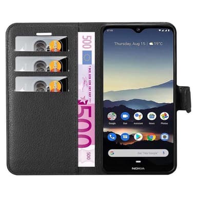 Nokia 7.2 Plånboksfodral Skal (Svart)