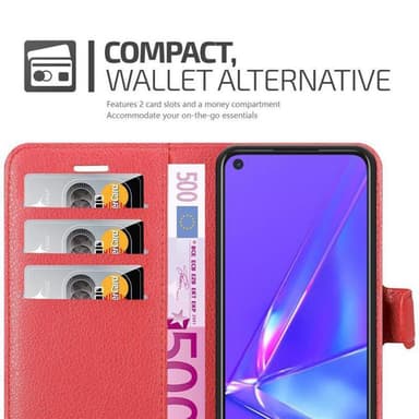 Oppo A72 Plånboksfodral Skal (Röd)