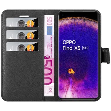 Oppo FIND X5 Plånboksfodral Skal (Svart)