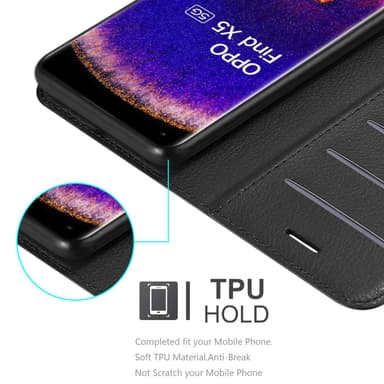Oppo FIND X5 Plånboksfodral Skal (Svart)