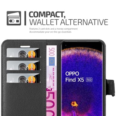 Oppo FIND X5 Plånboksfodral Skal (Svart)