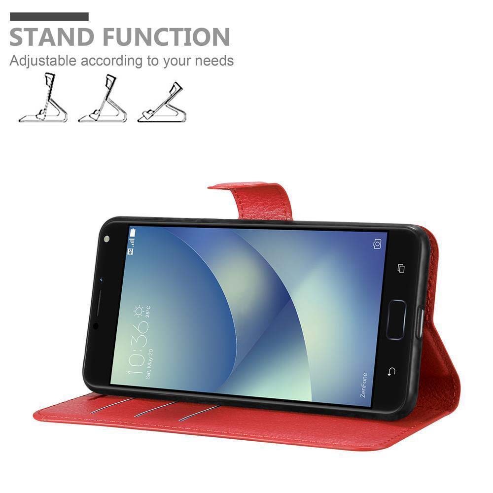 Asus ZenFone 4 MAX (5.5 tum) Plånboksfodral Skal (Röd)