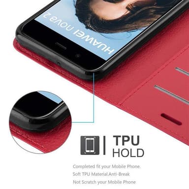 Huawei NOVA 2 Plånboksfodral Skal (Röd)