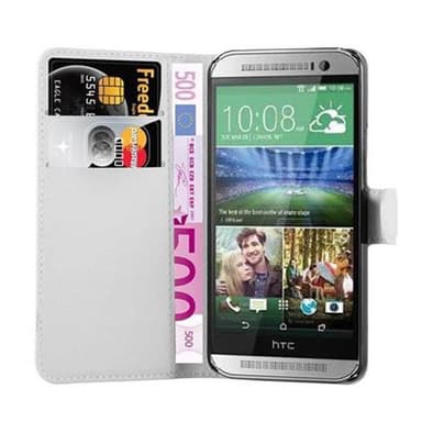 HTC ONE M8 MINI Plånboksfodral Skal (Vit)