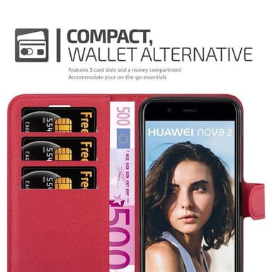 Huawei NOVA 2 Plånboksfodral Skal (Röd)