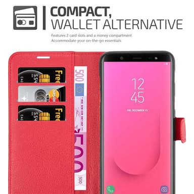 Samsung Galaxy J8 2018 Plånboksfodral Skal (Röd)