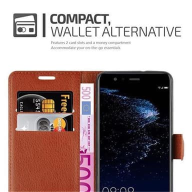 Huawei P10 LITE Plånboksfodral Skal (Brun)
