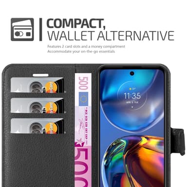 Motorola MOTO E32 4G / E32S Plånboksfodral Skal (Svart)