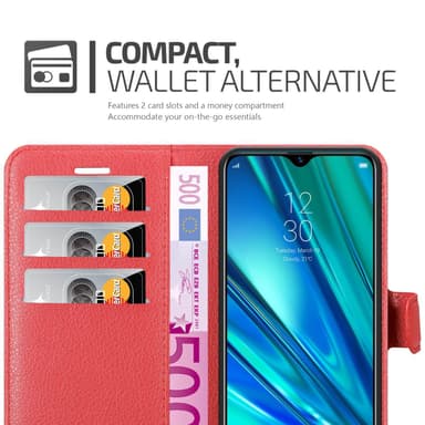 Realme 5 PRO / Realme Q Plånboksfodral Skal (Röd)