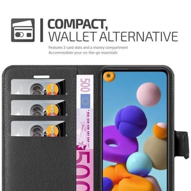 Samsung Galaxy A21 Plånboksfodral Skal (Svart)
