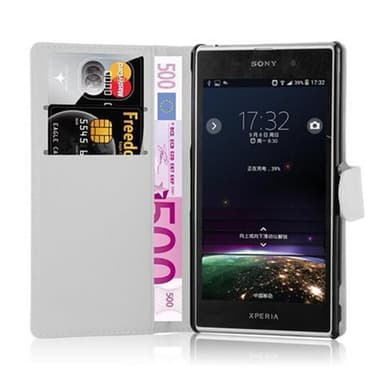 Sony Xperia Z1 Plånboksfodral Skal (Vit)