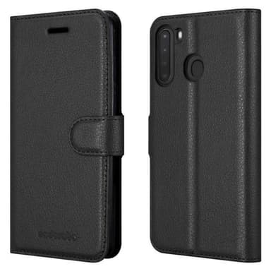 Samsung Galaxy A21 Plånboksfodral Skal (Svart)
