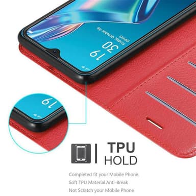 Oppo A12 Plånboksfodral Skal (Röd)