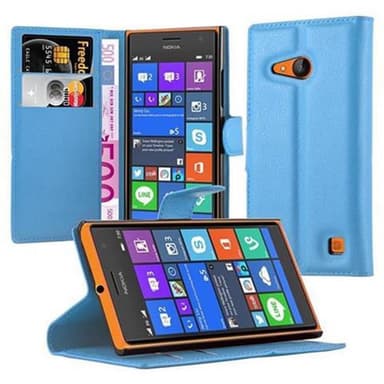 Nokia Lumia 730 Plånboksfodral Skal (Blå)