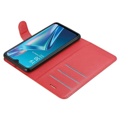 Oppo A12 Plånboksfodral Skal (Röd)