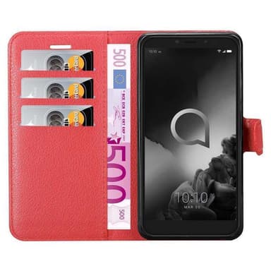 Alcatel 1C 2019 Plånboksfodral Skal (Röd)