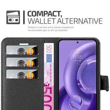 Motorola EDGE 30 NEO Plånboksfodral Skal (Svart)