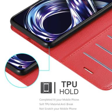 Realme 8i / Narzo 50 4G Plånboksfodral Skal (Röd)