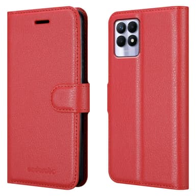 Realme 8i / Narzo 50 4G Plånboksfodral Skal (Röd)