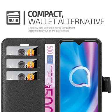 Alcatel 1S 2020 Plånboksfodral Skal (Svart)