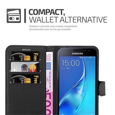 Samsung Galaxy J3 2016 Plånboksfodral Skal (Svart)