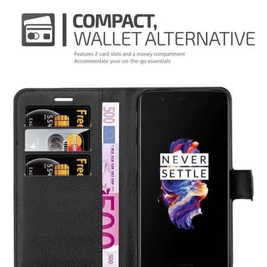 OnePlus 5 Plånboksfodral Skal (Svart)