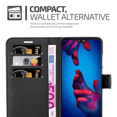 Huawei P20 Plånboksfodral Skal (Svart)