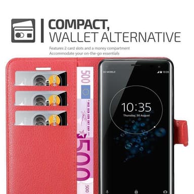 Sony Xperia XZ3 Plånboksfodral Skal (Röd)