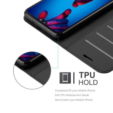 Huawei P20 Plånboksfodral Skal (Svart)