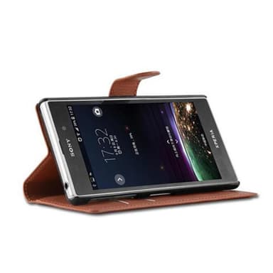 Sony Xperia Z1 Plånboksfodral Skal (Brun)