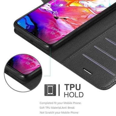 Samsung Galaxy A70 / A70s Plånboksfodral Skal (Svart)