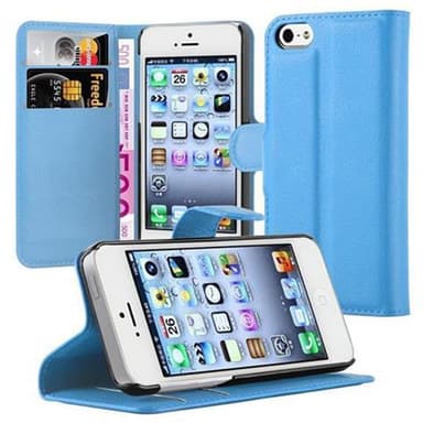 iPhone 5 / 5S / SE 2016 Plånboksfodral Skal (Blå)