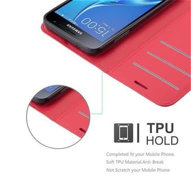 Samsung Galaxy J3 2016 Plånboksfodral Skal (Röd)