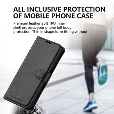 iPhone 14 PLUS Plånboksfodral Skal (Svart)