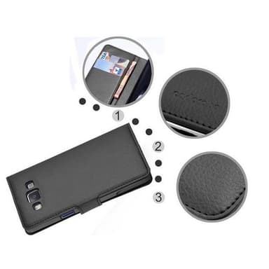Samsung Galaxy A7 2015 Plånboksfodral Skal (Svart)