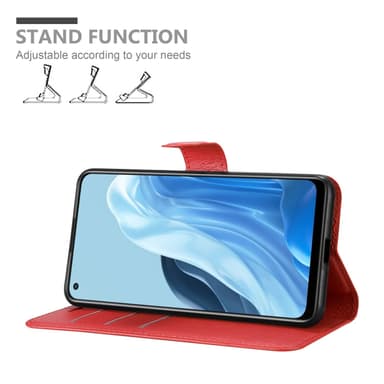 Oppo FIND X5 LITE / Reno7 5G Plånboksfodral Skal (Röd)