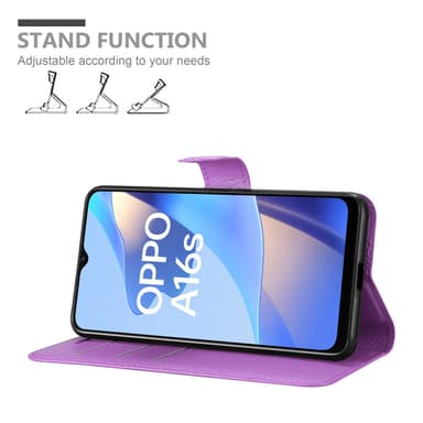 Oppo A16s / A54s Plånboksfodral Skal (Lila)